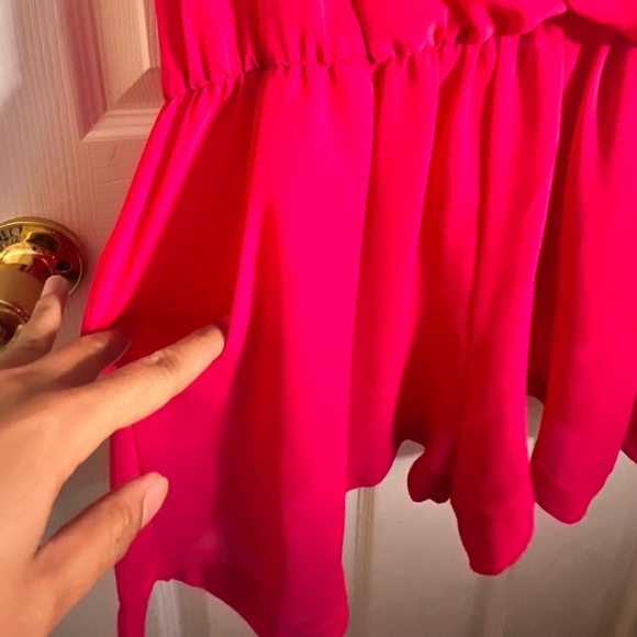 Pink Satin romper shorts size xs|s swimsuit cover - Picture 3 of 4